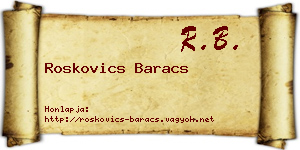 Roskovics Baracs névjegykártya